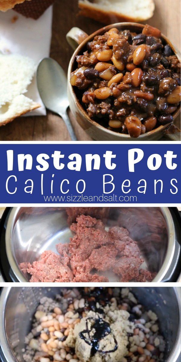 Instant Pot Calico Beans are a fun update on a classic comfort food. Calico beans are sweet and savoury chilli with plenty of baked beans