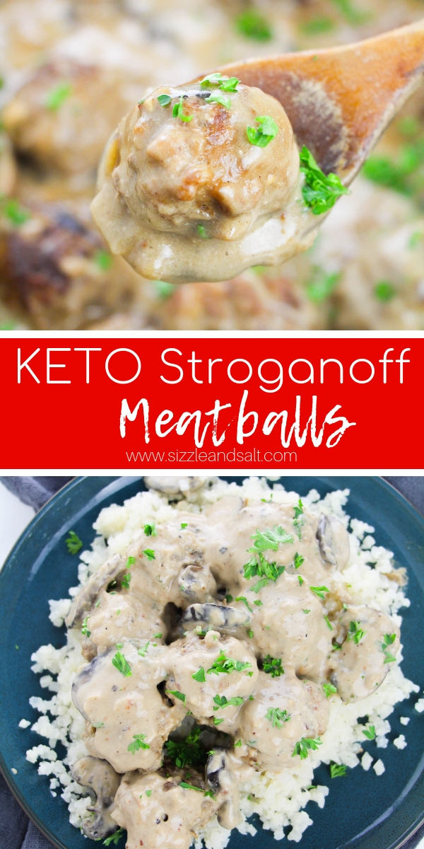 How to make low carb meatballs and a low carb stroganoff gravy that works out to just 7g net carbs for a giant plate