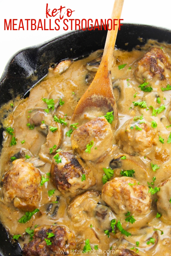 You can have it all, and still be keto with this Keto Stroganoff recipe using homemade low carb meatballs