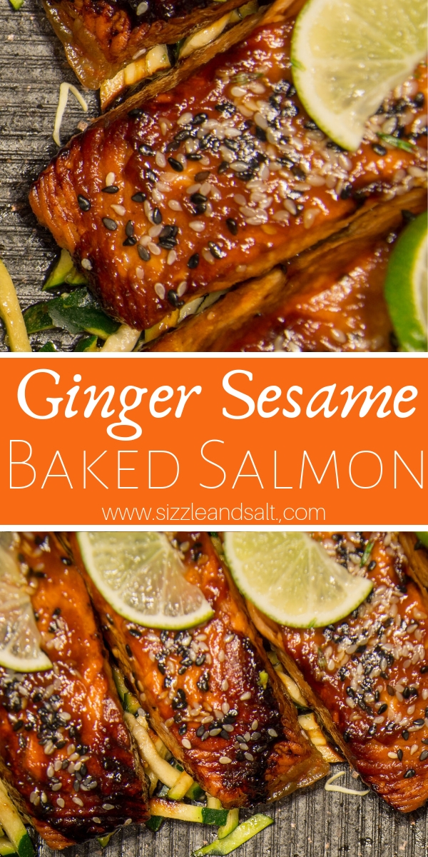 The only low carb seafood recipe you will ever need! This Ginger Sesame Baked Salmon recipe is perfect for lunch box prep or a busy weeknight meal