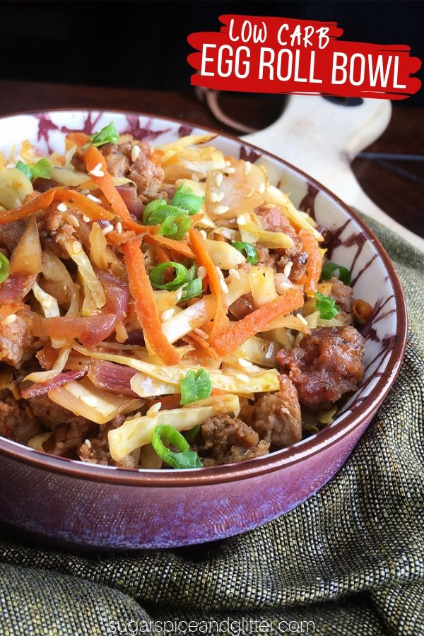 A low carb Asian recipe that is better than take-out, this Low Carb Egg Roll in a Bowl is great for meal prepping or a big family supper